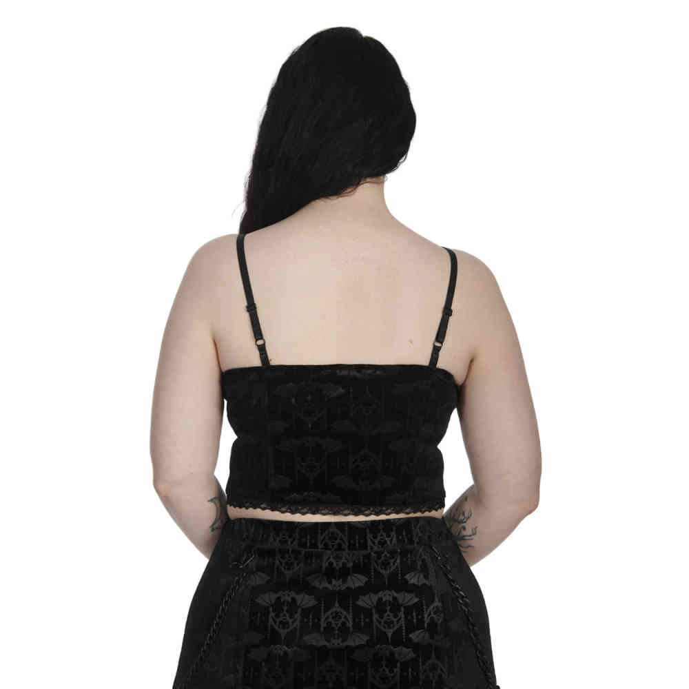 Banned - Night And Day Gothic Bat Crop top - Zwart
